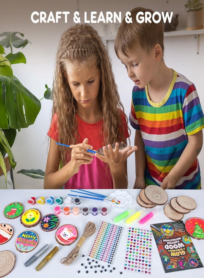 EPUMP Wooden Painting Kit for Kids - Glow in The Dark Arts and Crafts Supplies Kits for Boys Girls - Kids Activities Creative Art Set Birthday Gifts DIY Paint Toys for Ages 6 7 8 9 10 11 12 Years Old - Image 4